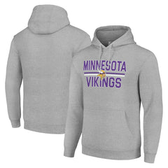 Minnesota Vikings Starter Unisex Team Mesh Print Graphic Tri-Blend Pullover Hoodie - Heather Gray Hoodies