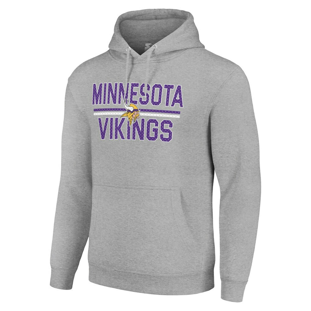 Minnesota Vikings Starter Unisex Team Mesh Print Graphic Tri-Blend Pullover Hoodie - Heather Gray Hoodies