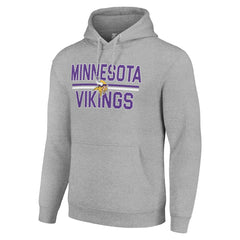 Minnesota Vikings Starter Unisex Team Mesh Print Graphic Tri-Blend Pullover Hoodie - Heather Gray Hoodies