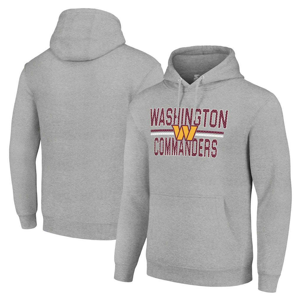 Washington Commanders Starter Unisex Team Mesh Print Graphic Tri-Blend Pullover Hoodie - Heather Gray Hoodies