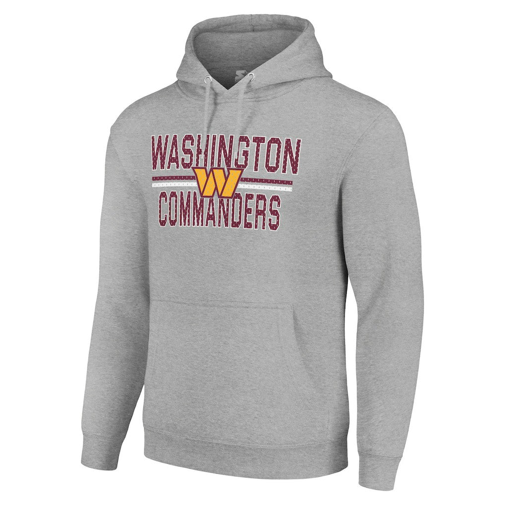 Washington Commanders Starter Unisex Team Mesh Print Graphic Tri-Blend Pullover Hoodie - Heather Gray Hoodies