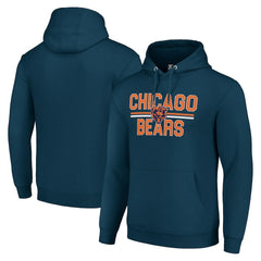 Chicago Bears Starter Unisex Team Mesh Print Graphic Tri-Blend Pullover Hoodie - Navy Hoodies