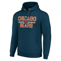 Chicago Bears Starter Unisex Team Mesh Print Graphic Tri-Blend Pullover Hoodie - Navy Hoodies