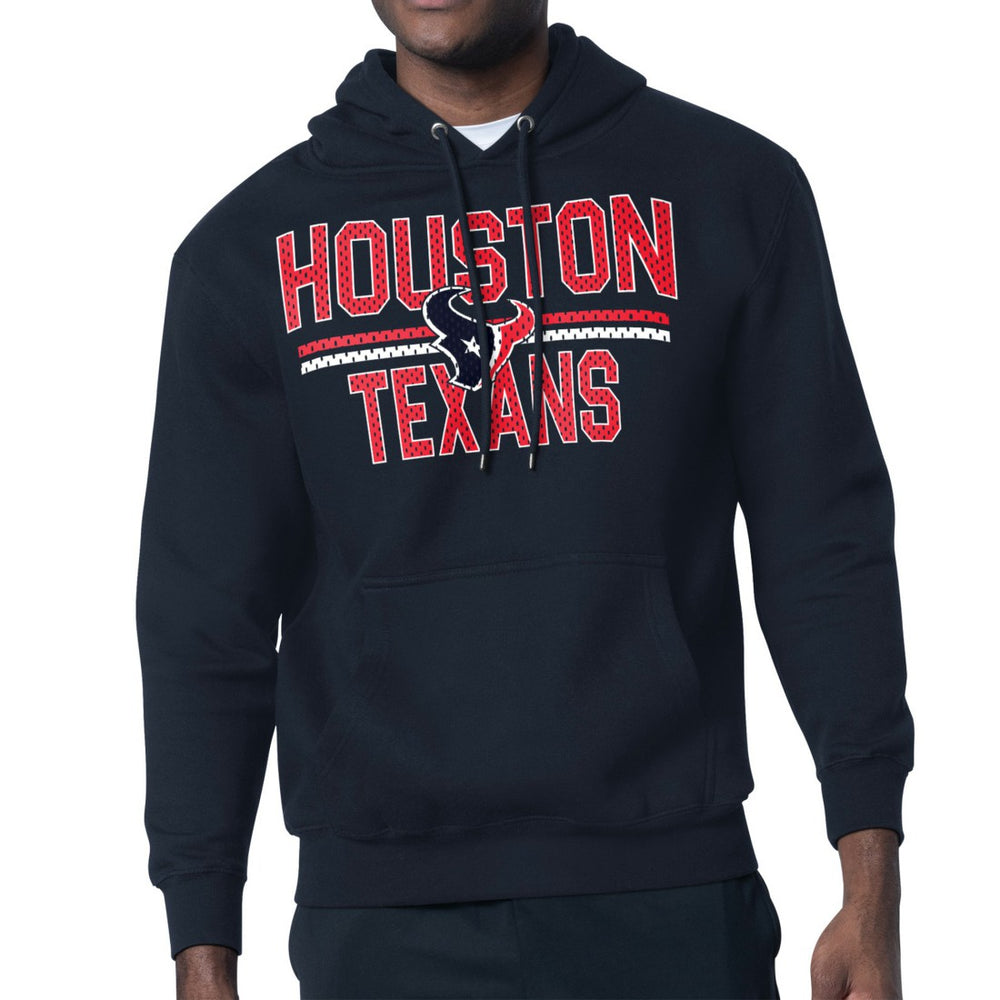 Houston Texans Starter Unisex Team Mesh Print Graphic Tri-Blend Pullover Hoodie - Navy Hoodies