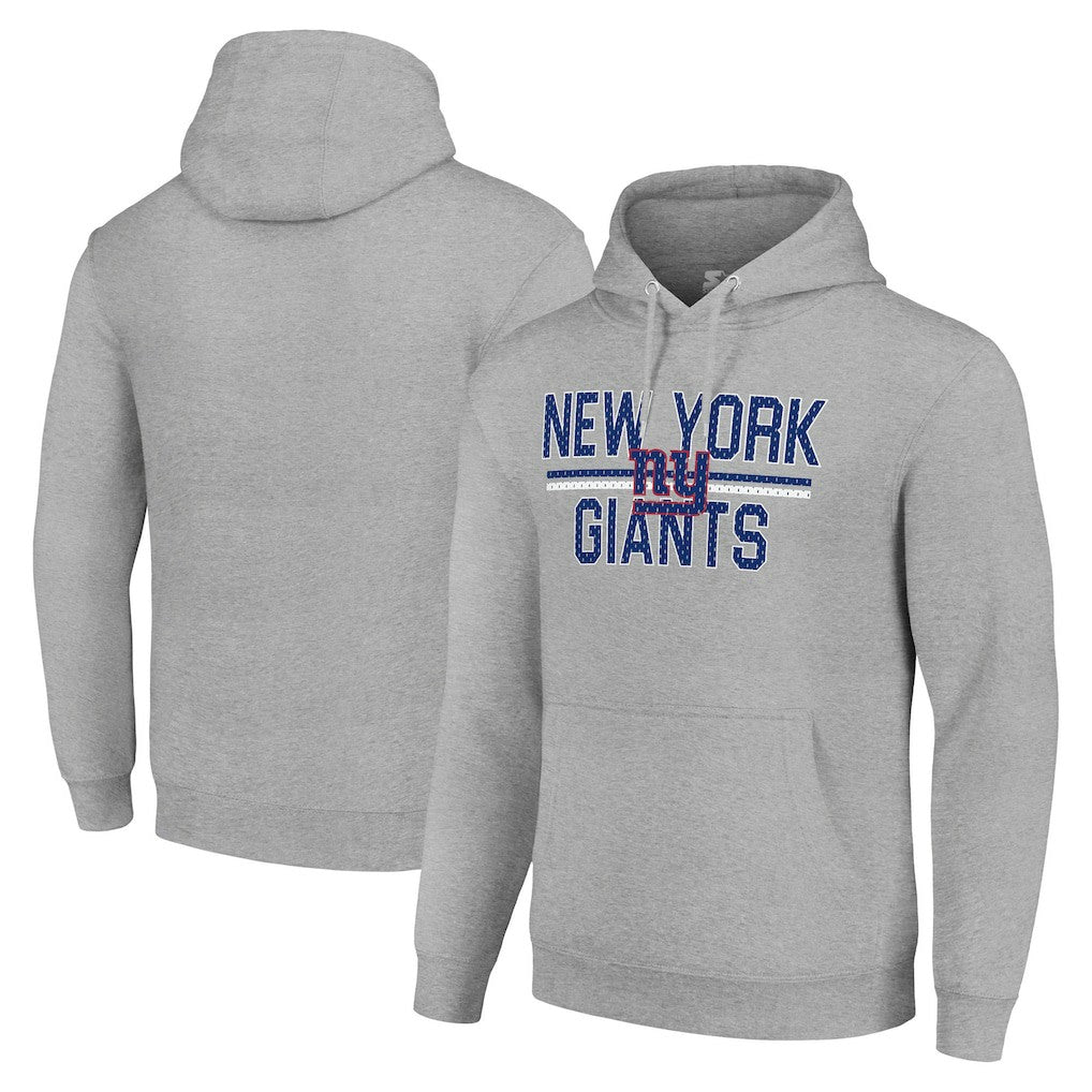 New York Giants Starter Unisex Team Mesh Print Graphic Tri-Blend Pullover Hoodie - Heather Gray Hoodies