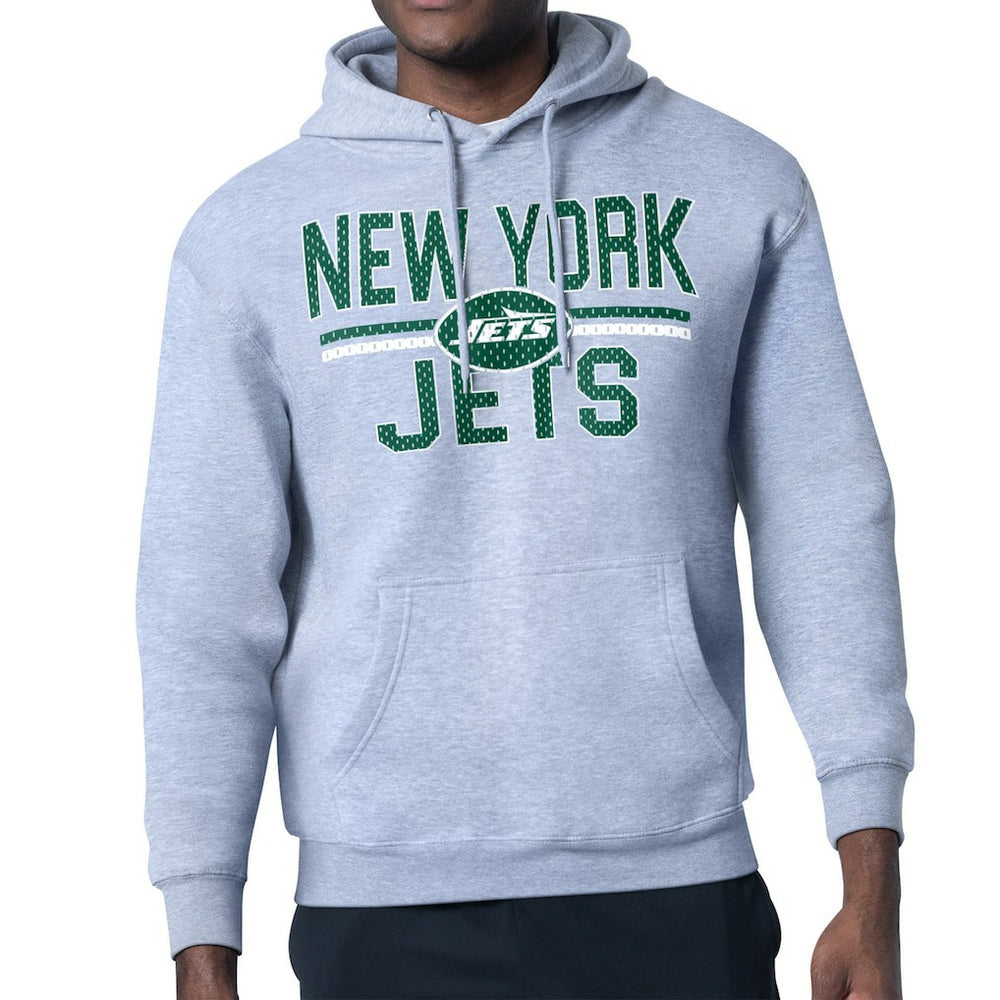 New York Jets Starter Unisex Team Mesh Print Graphic Tri-Blend Pullover Hoodie - Heather Gray Hoodies