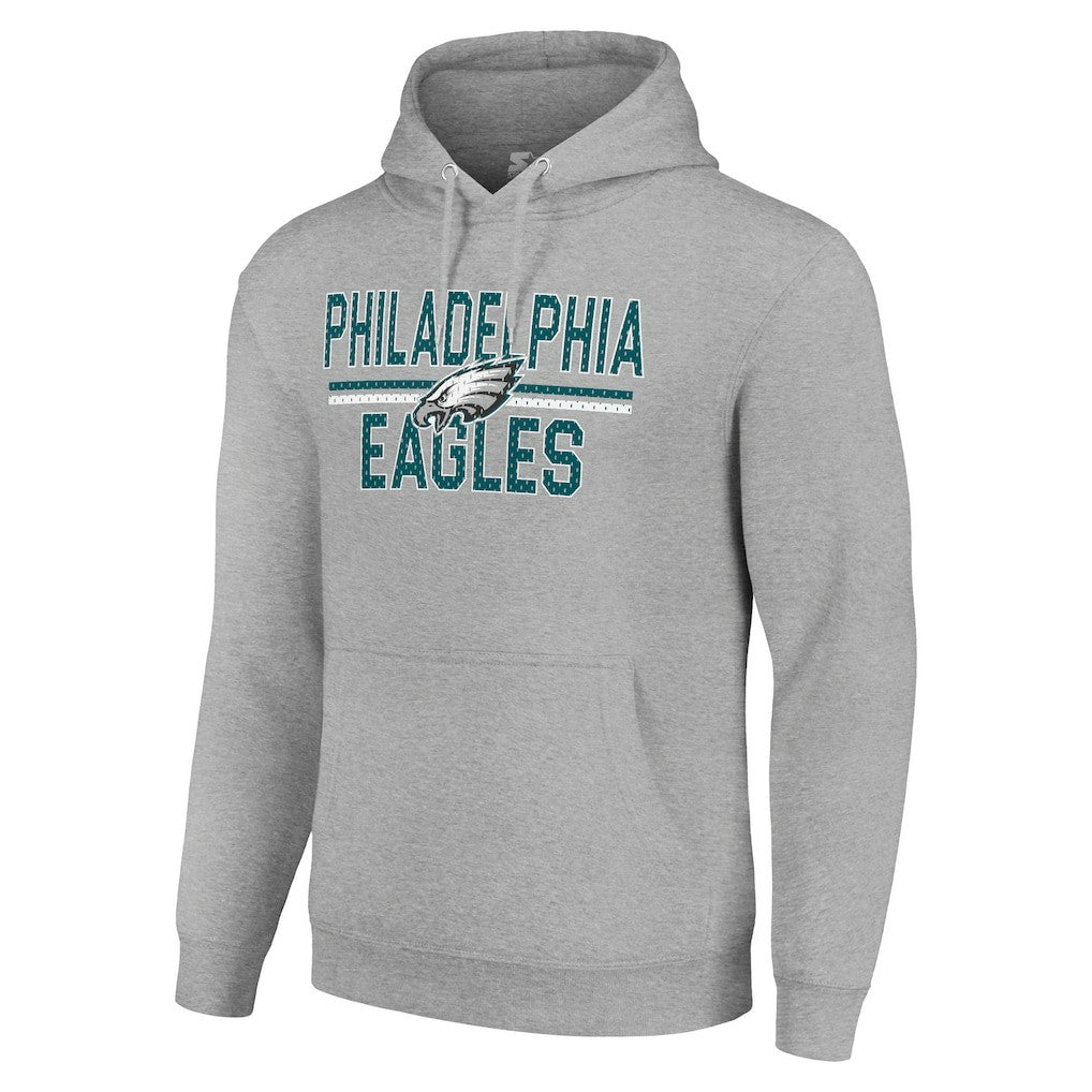 Philadelphia Eagles Starter Unisex Team Mesh Print Graphic Tri-Blend Pullover Hoodie - Heather Gray Hoodies
