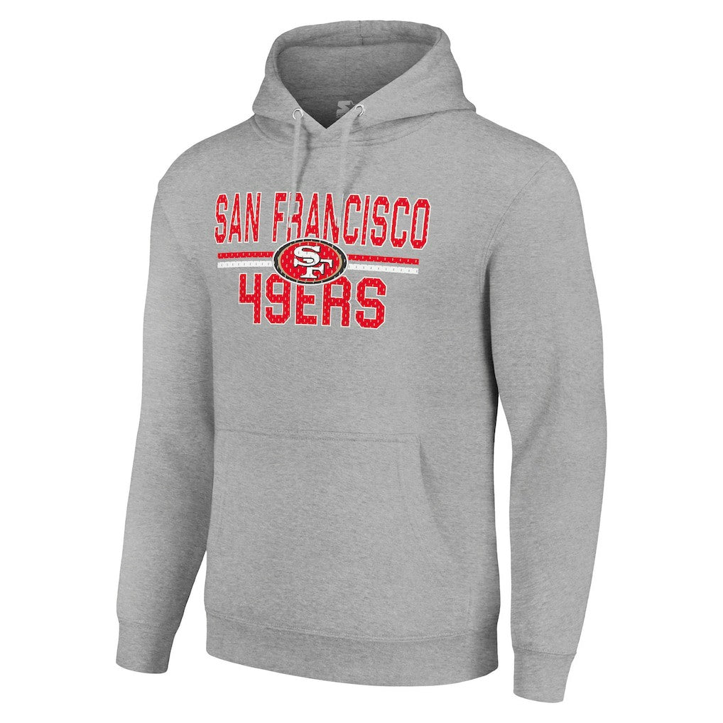 San Francisco 49ers Starter Unisex Team Mesh Print Graphic Tri-Blend Pullover Hoodie - Heather Gray Hoodies
