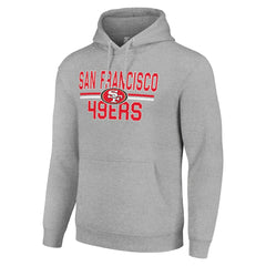 San Francisco 49ers Starter Unisex Team Mesh Print Graphic Tri-Blend Pullover Hoodie - Heather Gray Hoodies
