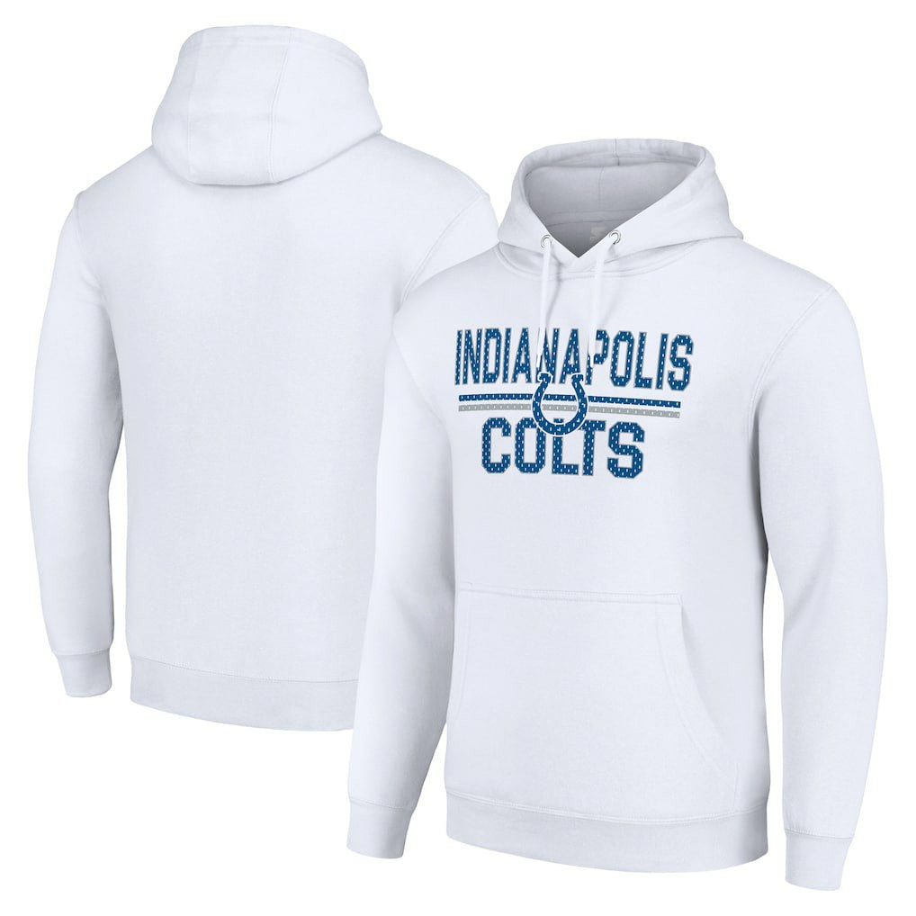 Indianapolis Colts Starter Unisex Team Mesh Print Graphic Tri-Blend Pullover Hoodie - White Hoodies