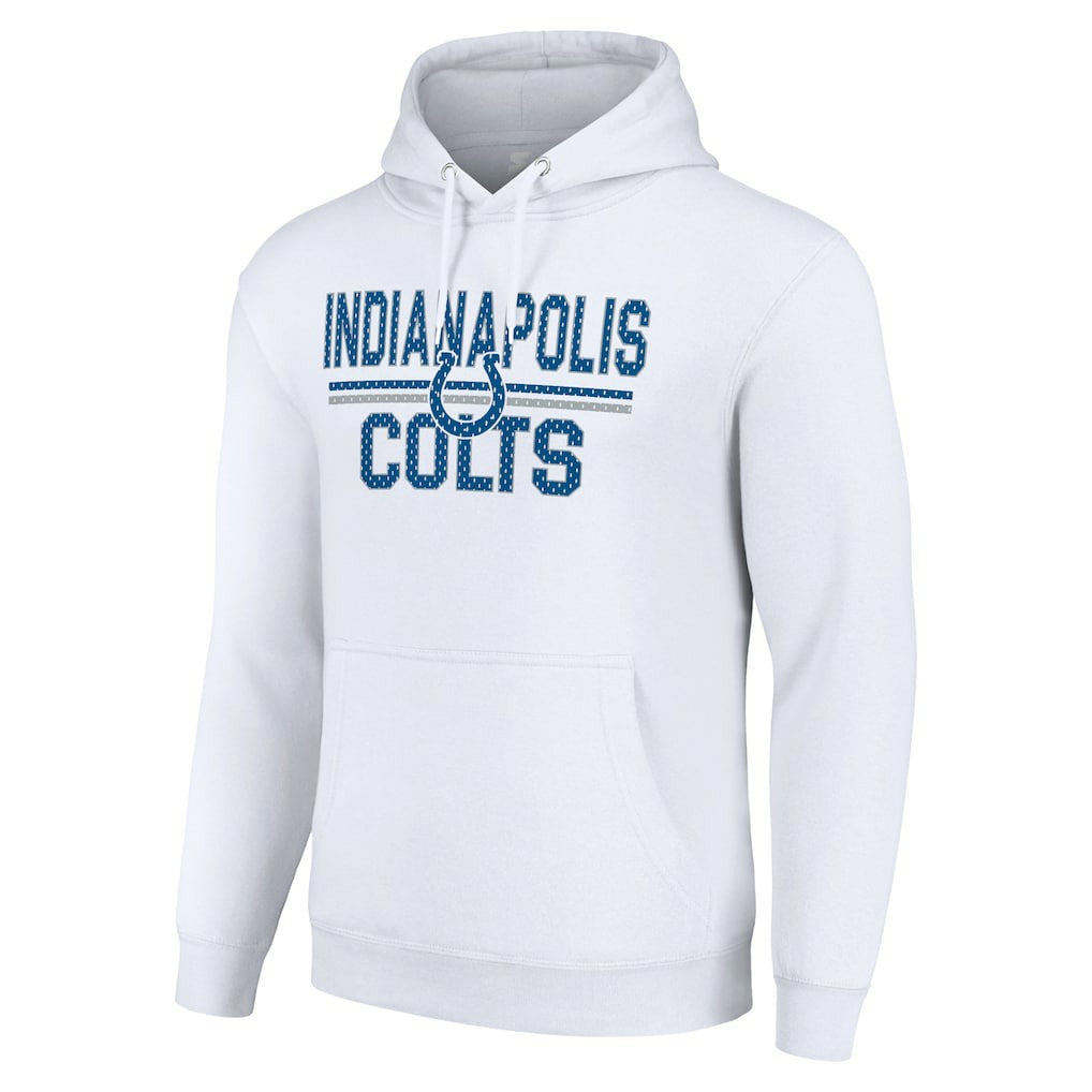 Indianapolis Colts Starter Unisex Team Mesh Print Graphic Tri-Blend Pullover Hoodie - White Hoodies