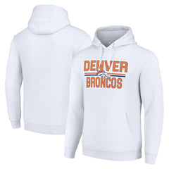 Denver Broncos Starter Unisex Team Mesh Print Graphic Tri-Blend Pullover Hoodie - White Hoodies