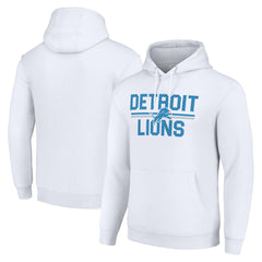 Detroit Lions Starter Unisex Team Mesh Print Graphic Tri-Blend Pullover Hoodie - White Hoodies