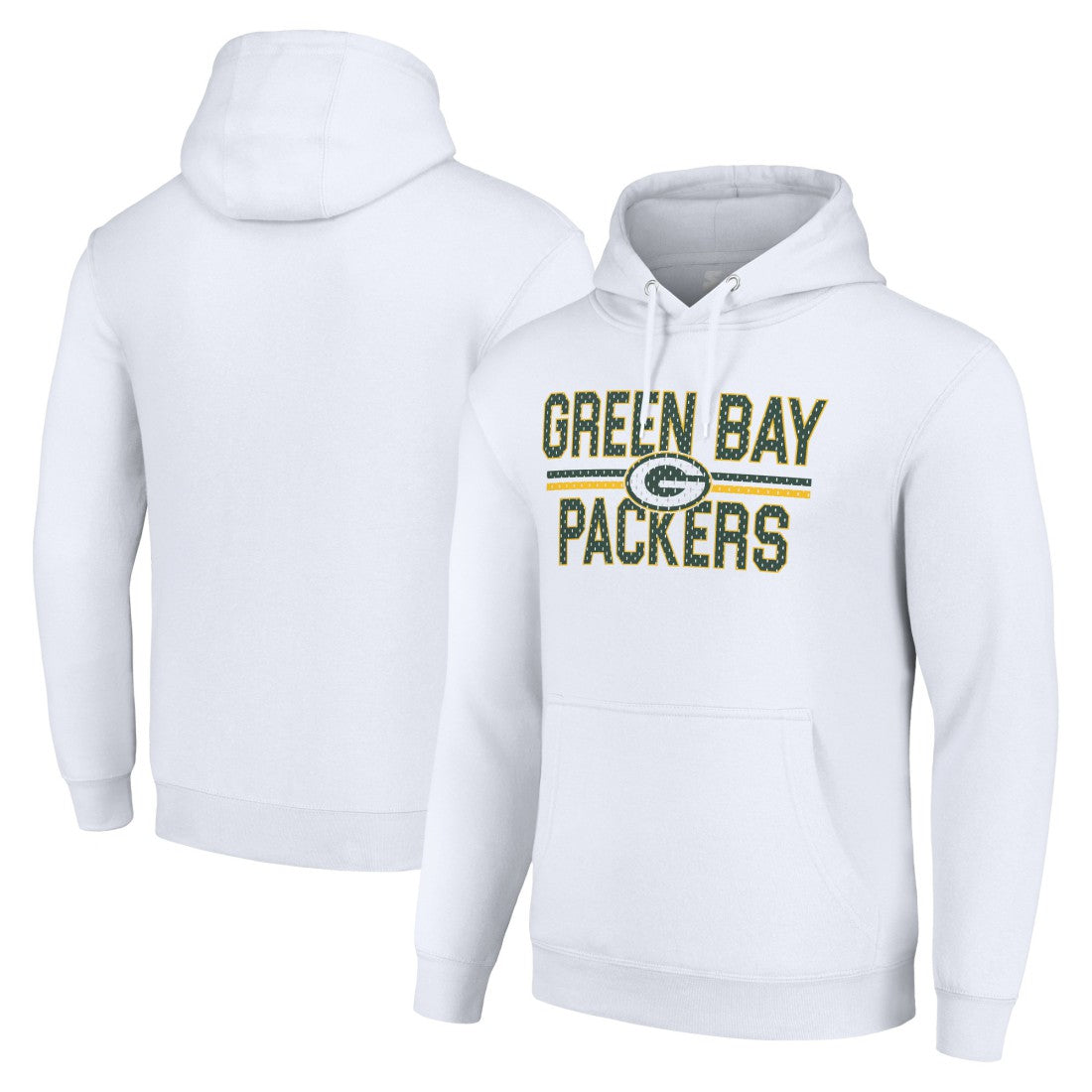 Green Bay Packers Starter Unisex Team Mesh Print Graphic Tri-Blend Pullover Hoodie - White Hoodies