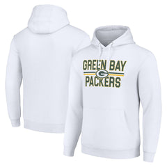 Green Bay Packers Starter Unisex Team Mesh Print Graphic Tri-Blend Pullover Hoodie - White Hoodies