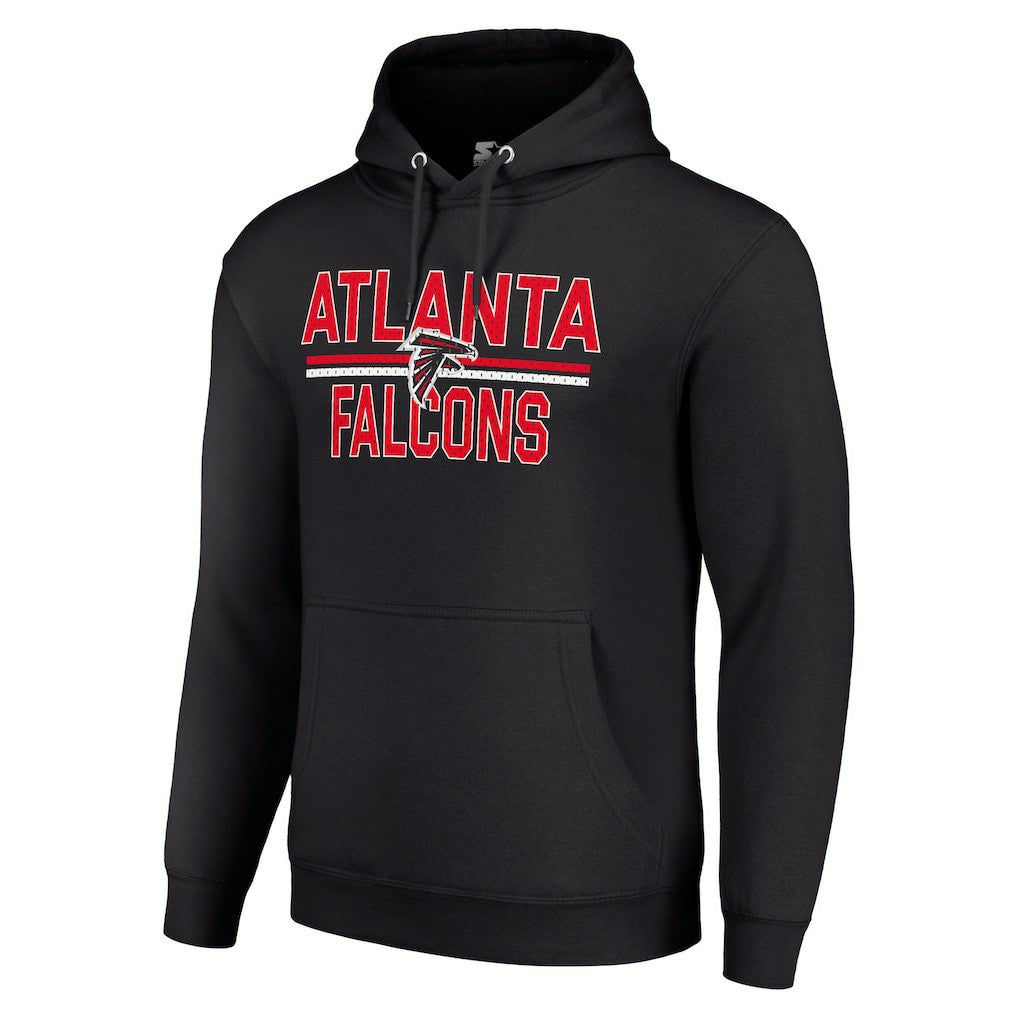 Atlanta Falcons Starter Unisex Team Mesh Print Graphic Tri-Blend Pullover Hoodie - Black Hoodies