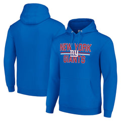 New York Giants Starter Unisex Team Mesh Print Graphic Tri-Blend Pullover Hoodie - Royal Hoodies