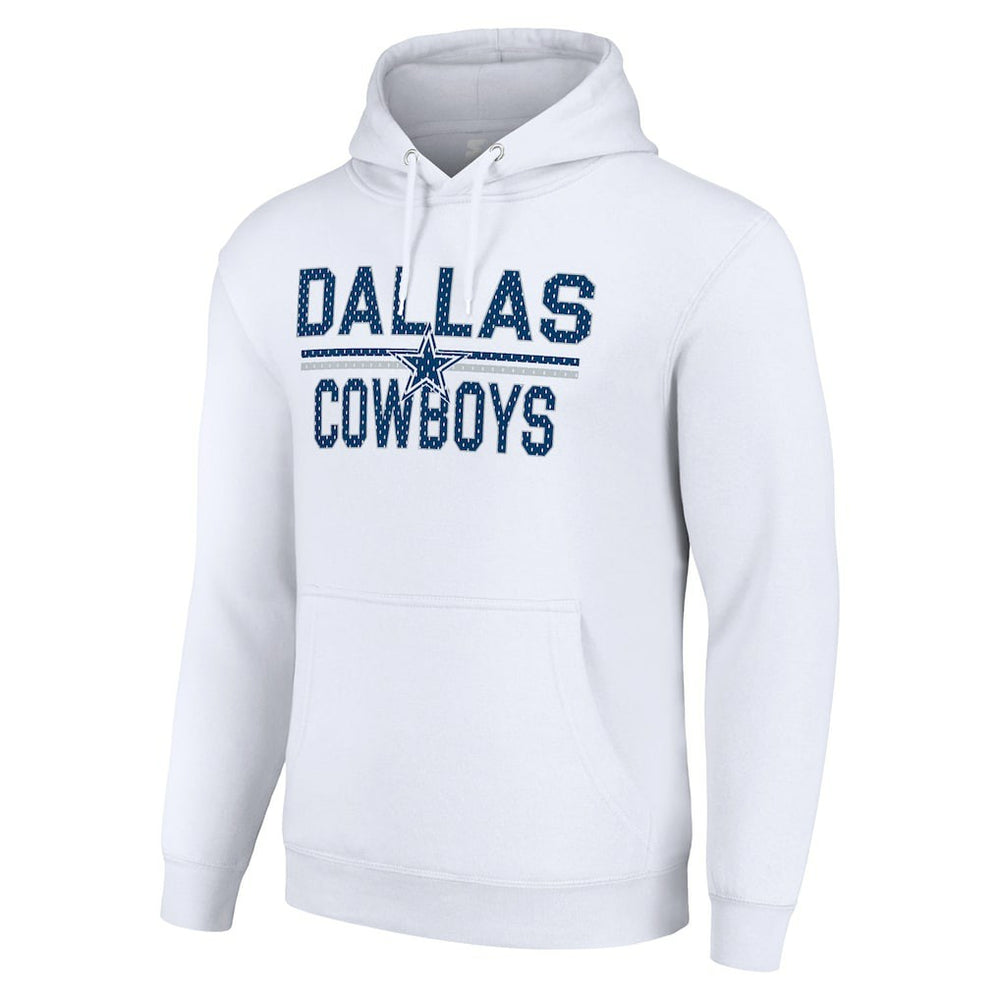 Dallas Cowboys Starter Unisex Team Mesh Print Graphic Tri-Blend Pullover Hoodie - White Hoodies