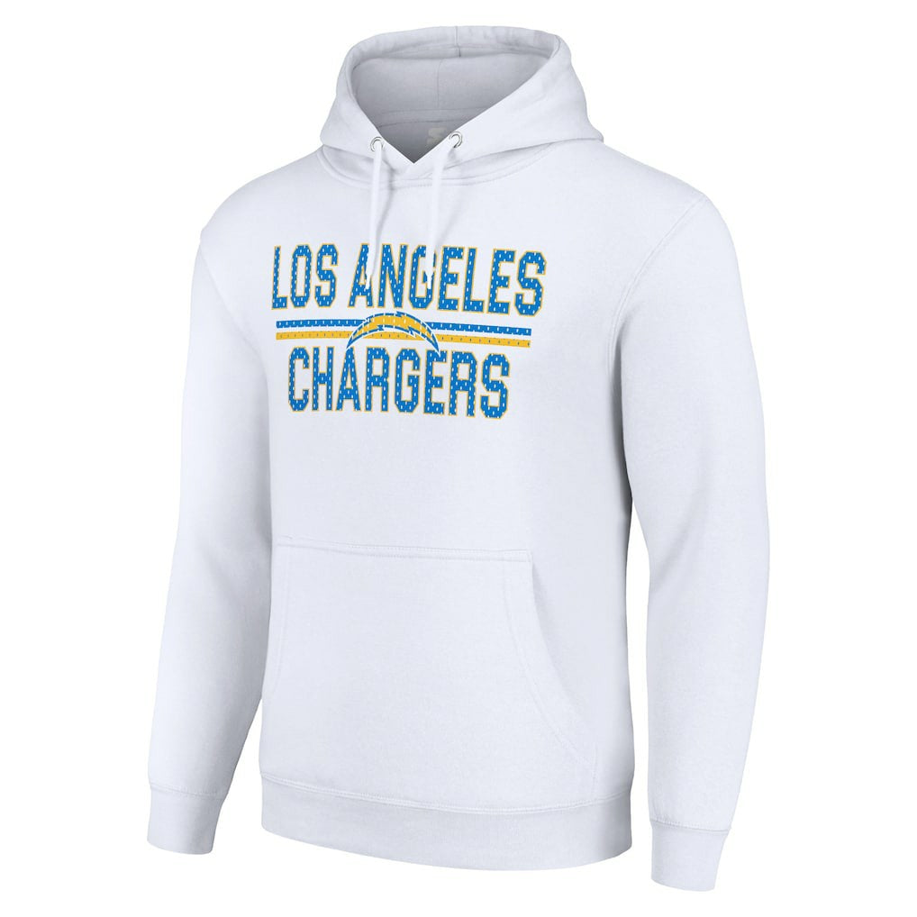 Los Angeles Chargers Starter Unisex Team Mesh Print Graphic Tri-Blend Pullover Hoodie - White Hoodies
