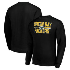 Green Bay Packers Starter Team Mesh Print Graphic Pullover Sweatshirt - Black Pullover