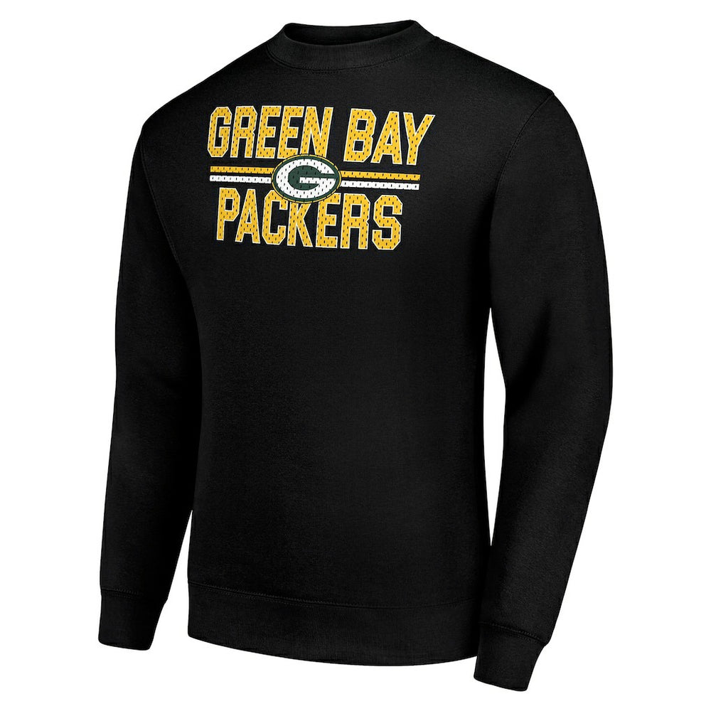 Green Bay Packers Starter Team Mesh Print Graphic Pullover Sweatshirt - Black Pullover