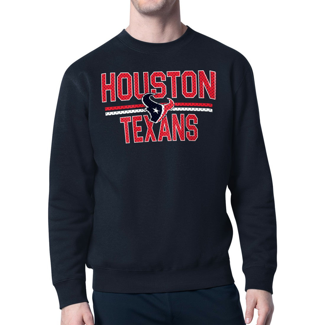 Houston Texans Starter Team Mesh Print Graphic Pullover Sweatshirt - Navy Pullover