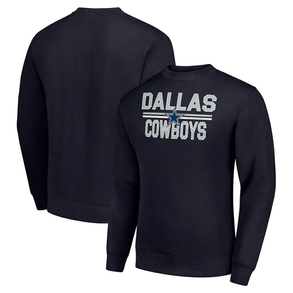 Dallas Cowboys Starter Team Mesh Print Graphic Pullover Sweatshirt - Navy Pullover
