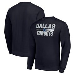 Dallas Cowboys Starter Team Mesh Print Graphic Pullover Sweatshirt - Navy Pullover