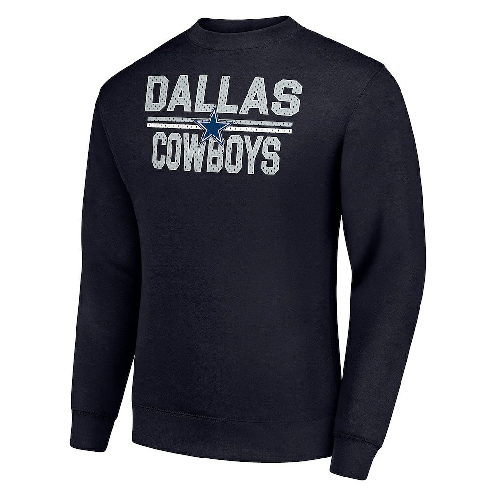Dallas Cowboys Starter Team Mesh Print Graphic Pullover Sweatshirt - Navy Pullover
