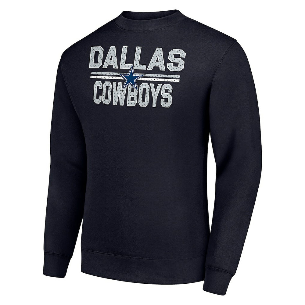 Dallas Cowboys Starter Team Mesh Print Graphic Pullover Sweatshirt - Navy Pullover