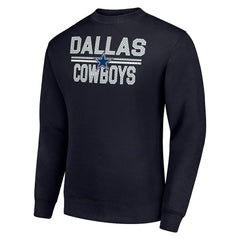 Dallas Cowboys Starter Team Mesh Print Graphic Pullover Sweatshirt - Navy Pullover