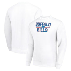 Buffalo Bills Starter Team Mesh Print Graphic Pullover Sweatshirt - White Pullover