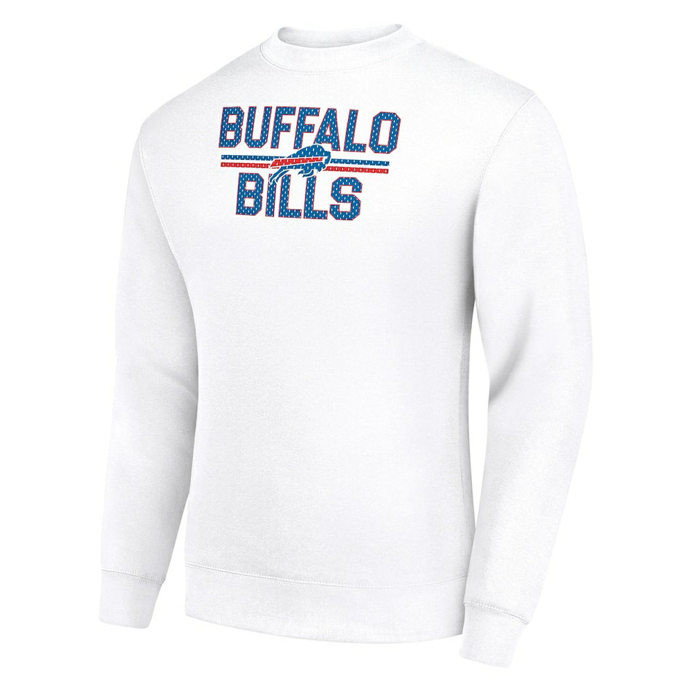 Buffalo Bills Starter Team Mesh Print Graphic Pullover Sweatshirt - White Pullover