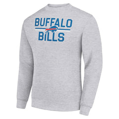 Buffalo Bills Starter Team Mesh Print Graphic Pullover Sweatshirt - Heather Gray Pullover