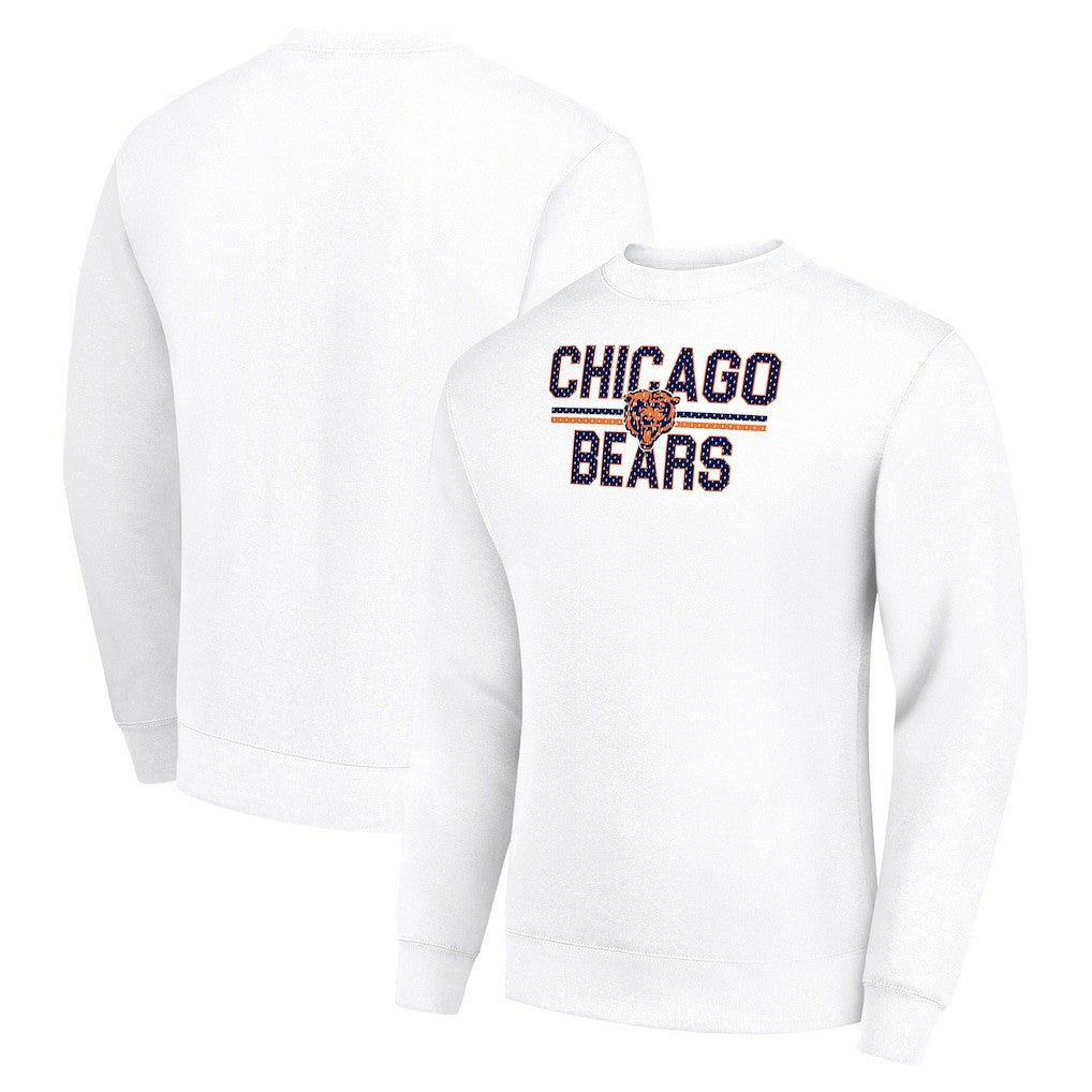 Chicago Bears Starter Team Mesh Print Graphic Pullover Sweatshirt - White Pullover