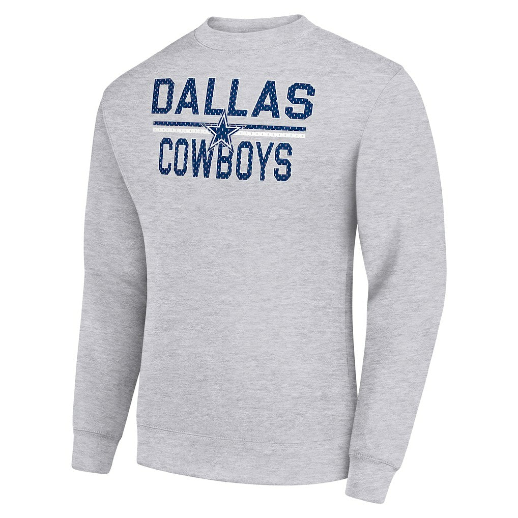 Dallas Cowboys Starter Team Mesh Print Graphic Pullover Sweatshirt - Heather Gray Pullover