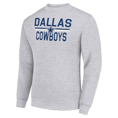 Dallas Cowboys Starter Team Mesh Print Graphic Pullover Sweatshirt - Heather Gray Pullover