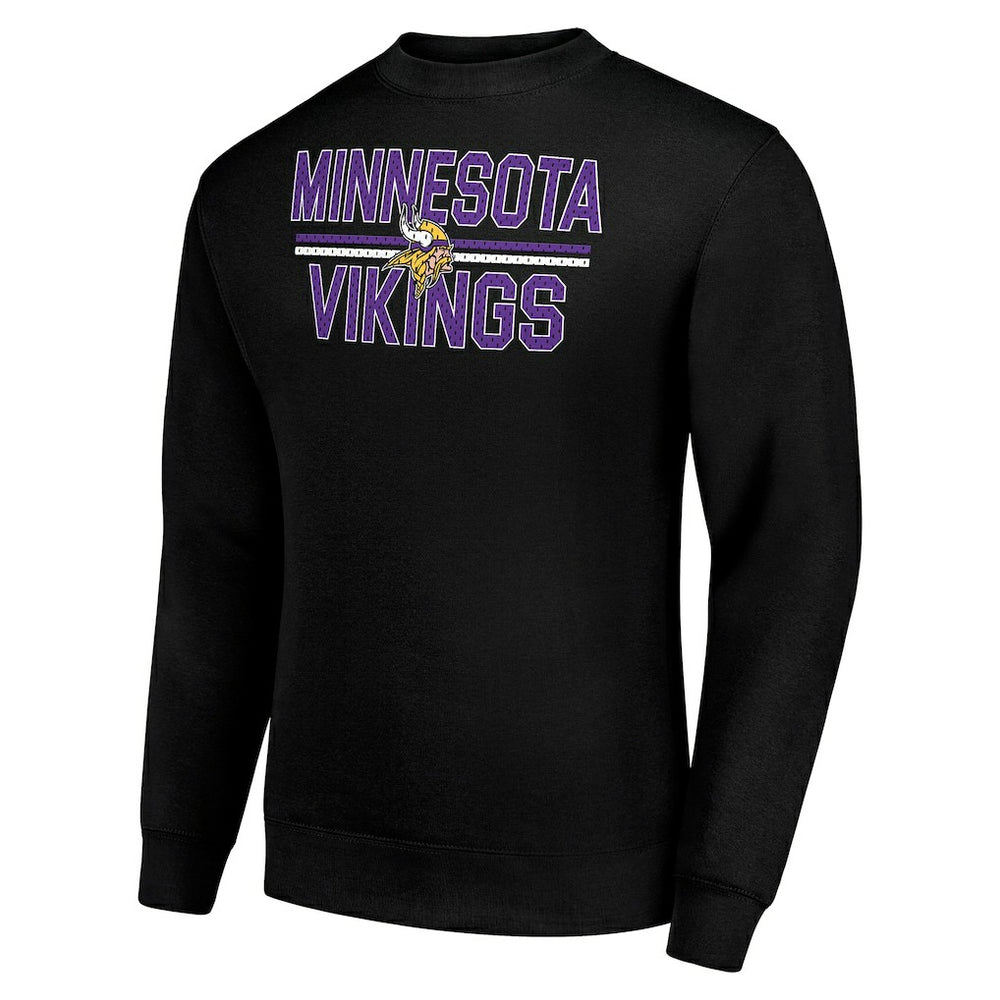 Minnesota Vikings Starter Team Mesh Print Graphic Pullover Sweatshirt - Black Pullover