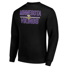 Minnesota Vikings Starter Team Mesh Print Graphic Pullover Sweatshirt - Black Pullover