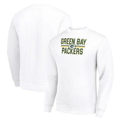 Green Bay Packers Starter Team Mesh Print Graphic Pullover Sweatshirt - White Pullover