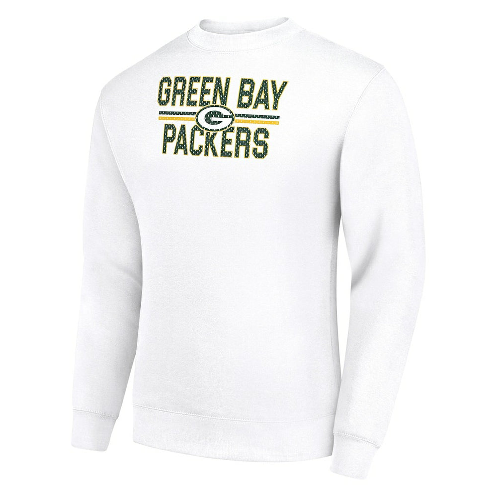Green Bay Packers Starter Team Mesh Print Graphic Pullover Sweatshirt - White Pullover