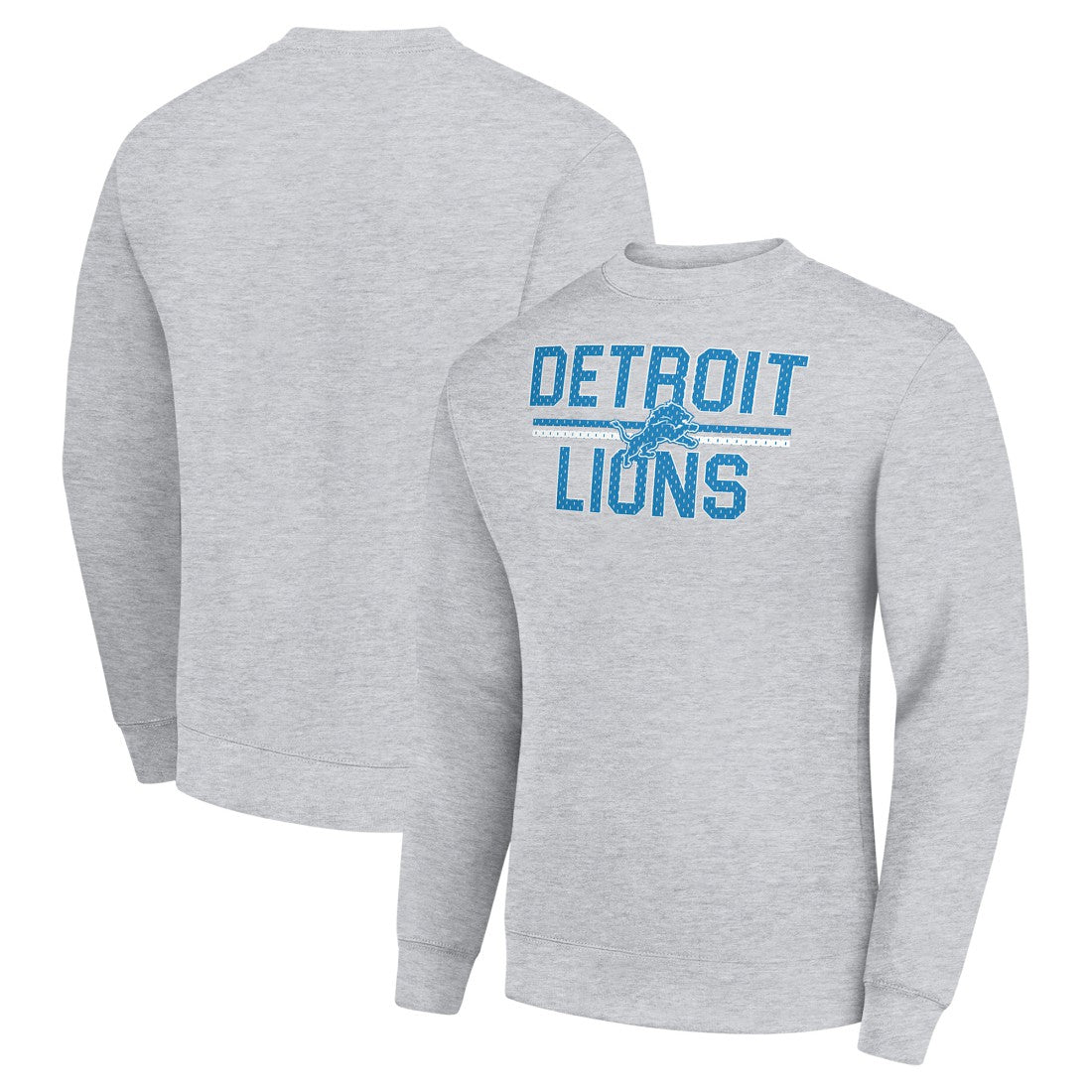 Detroit Lions Starter Team Mesh Print Graphic Pullover Sweatshirt - Heather Gray Pullover