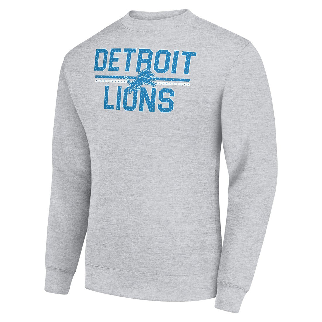 Detroit Lions Starter Team Mesh Print Graphic Pullover Sweatshirt - Heather Gray Pullover