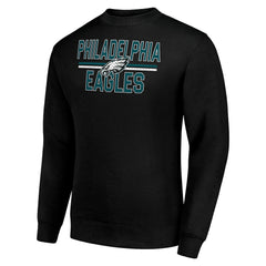 Philadelphia Eagles Starter Team Mesh Print Graphic Pullover Sweatshirt - Black Pullover