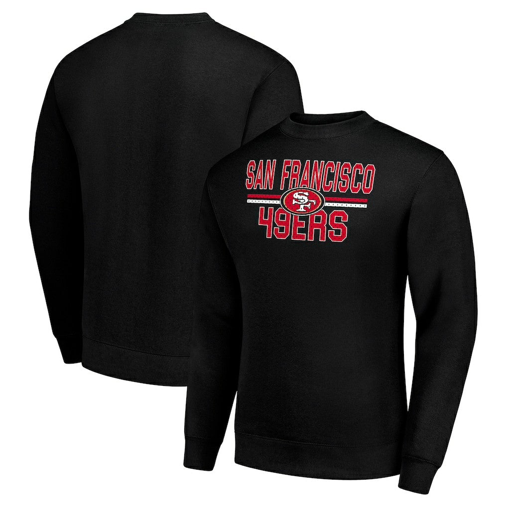 San Francisco 49ers Starter Team Mesh Print Graphic Pullover Sweatshirt - Black Pullover