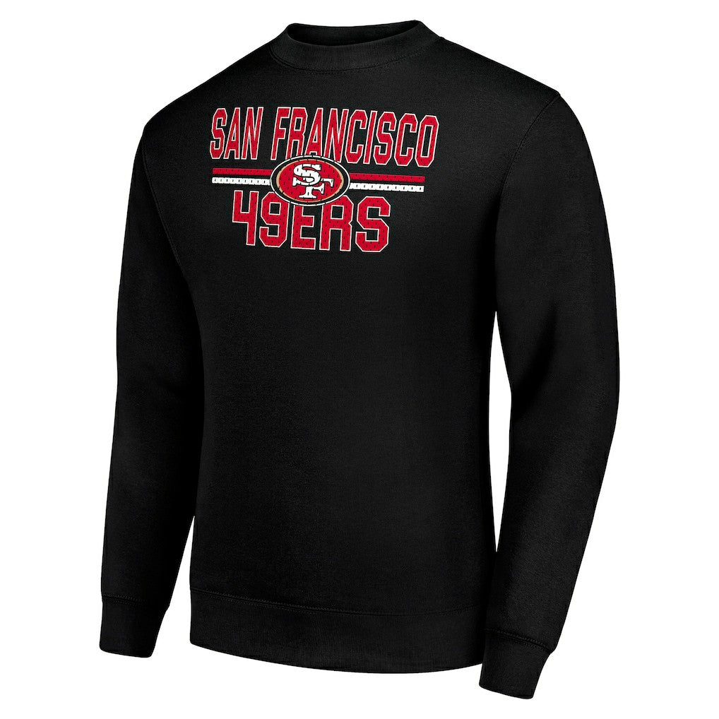 San Francisco 49ers Starter Team Mesh Print Graphic Pullover Sweatshirt - Black Pullover