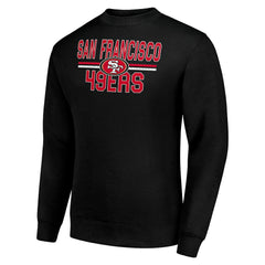 San Francisco 49ers Starter Team Mesh Print Graphic Pullover Sweatshirt - Black Pullover