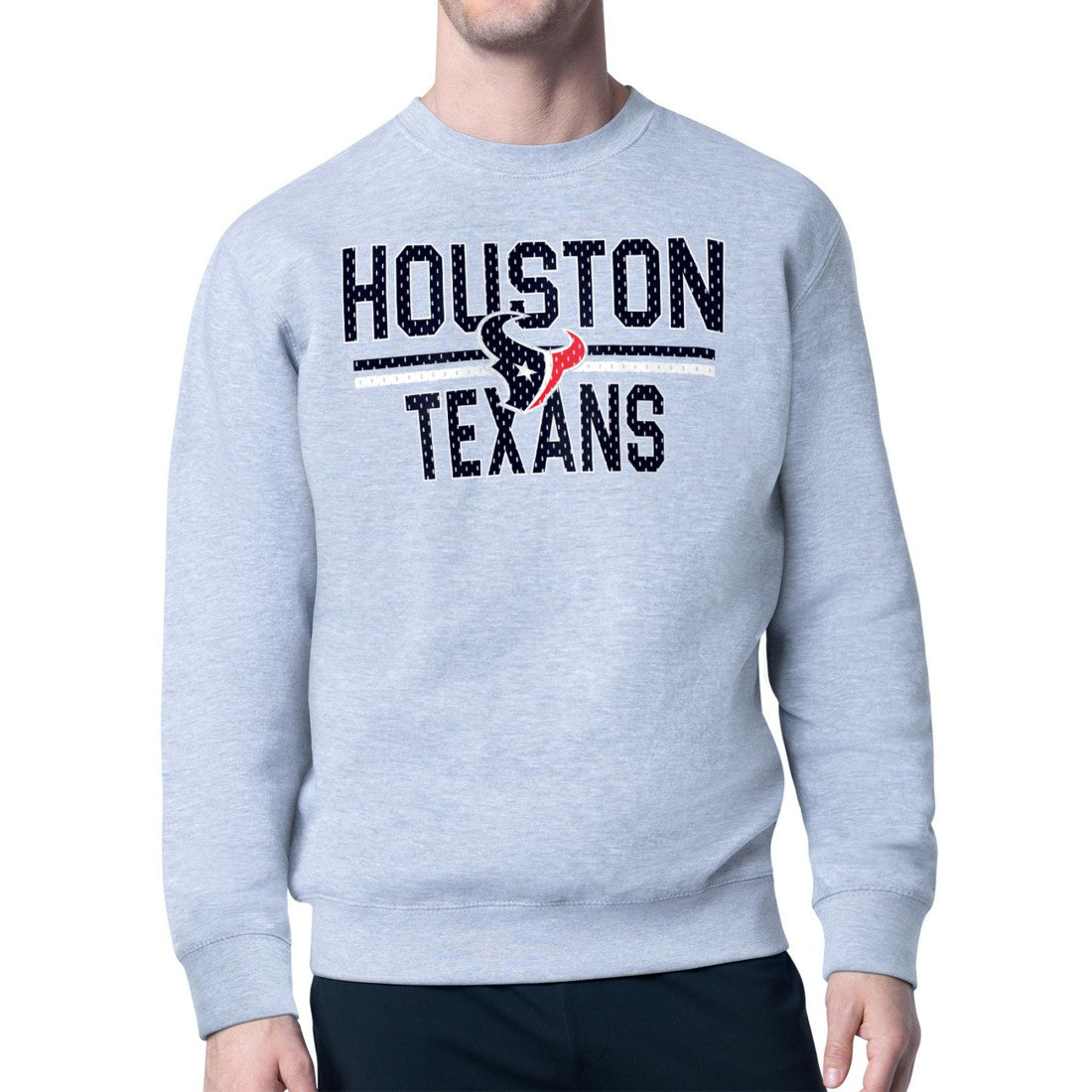 Houston Texans Starter Team Mesh Print Graphic Pullover Sweatshirt - Heather Gray Pullover