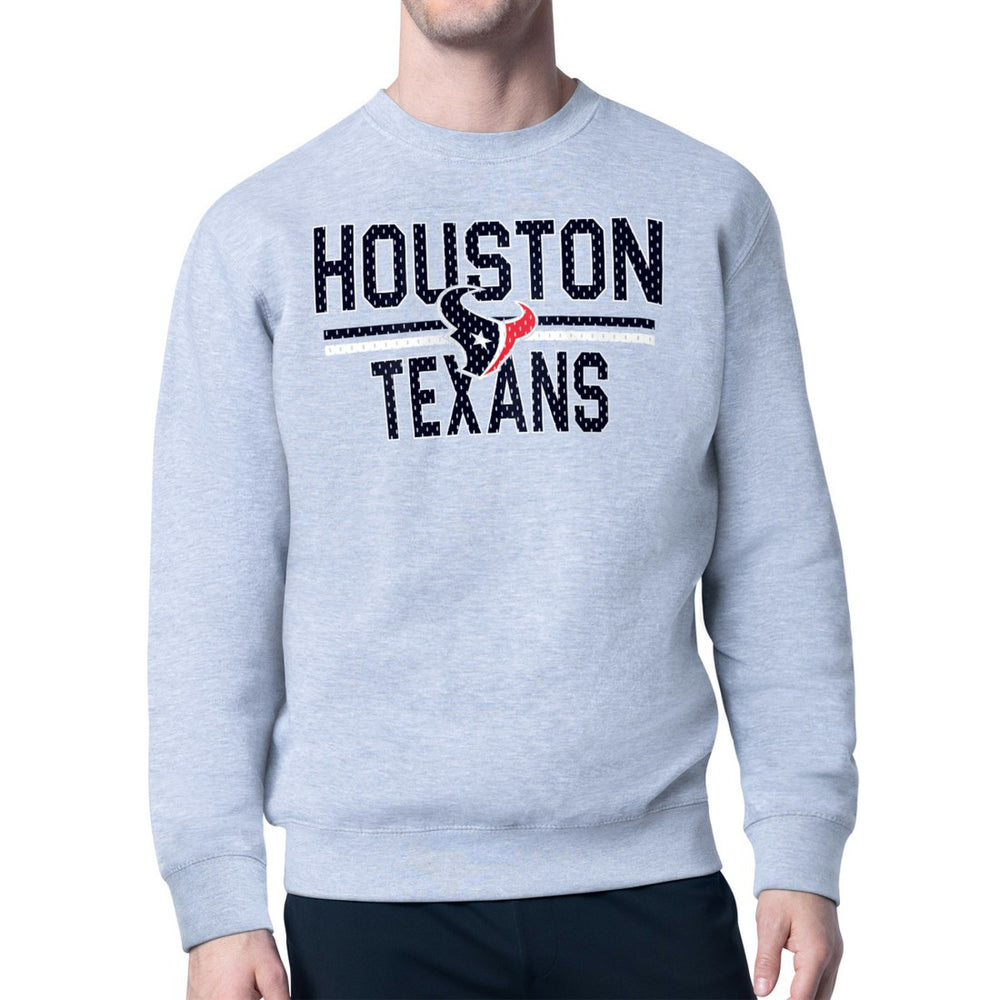 Houston Texans Starter Team Mesh Print Graphic Pullover Sweatshirt - Heather Gray Pullover