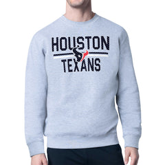 Houston Texans Starter Team Mesh Print Graphic Pullover Sweatshirt - Heather Gray Pullover